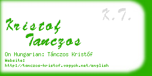kristof tanczos business card